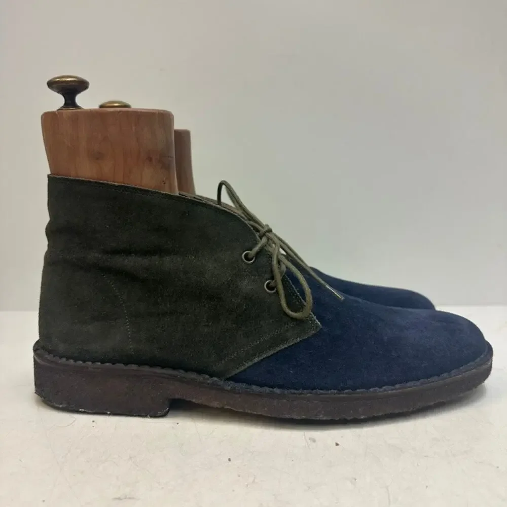 VGUC Ralph Lauren Purple Label Suede Chukka Boot Blue Green Made in Italy 10.5 D